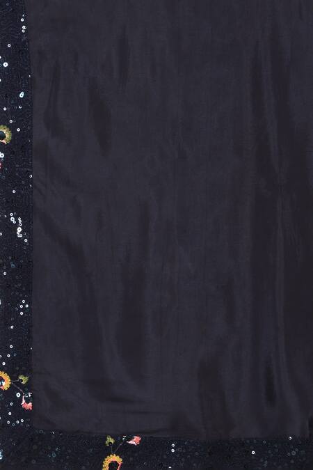 Buy_Aham-Vayam_Blue Cotton, Silk Embroidery, Sequins Upwan Kurta Set 