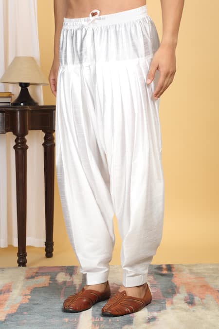 Aham-Vayam_Blue Cotton, Silk Embroidery, Sequins Pushp Vansh Kurta Set _Online_at_Aza_Fashions