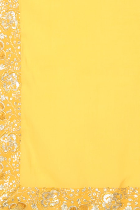 Buy_Aham-Vayam_Yellow Cotton, Silk Sequins, Zari Divyakriti Embroidered Kurta Set 