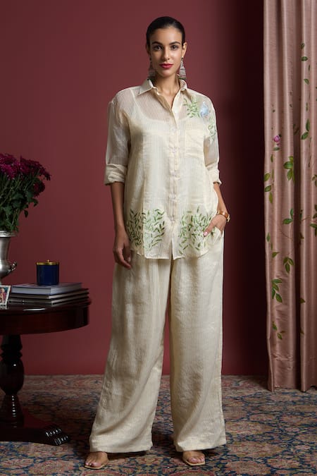 Akutee Aravali Hand Painted Shirt With Pant 