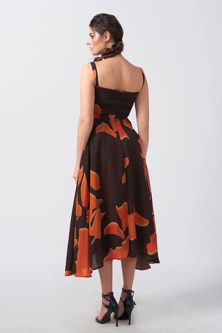 House Of Varada Ivy Blossom Print Midi Dress 