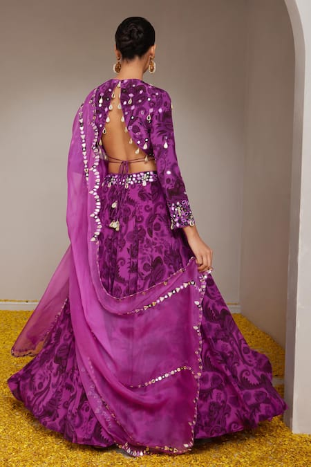 Nitara Dhanraj Label Flower Mandala Print Lehenga Set 