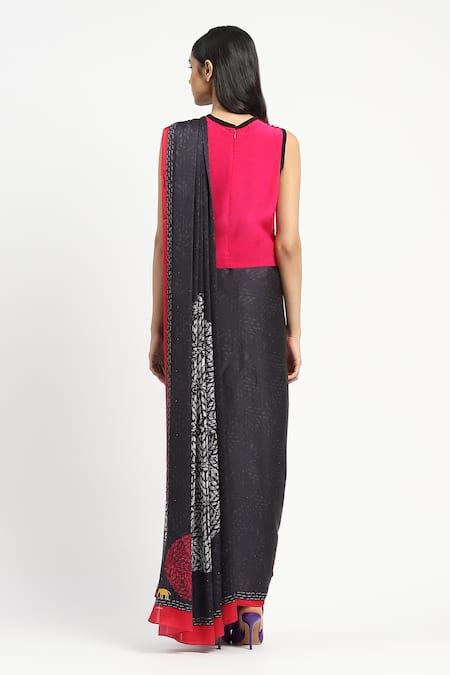 Satya Paul Eris Embellished Saree With Unstitched Blouse Piece 