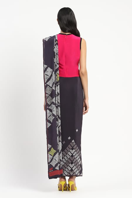 Satya Paul Nyx Embellished Saree With Unstitched Blouse Piece 