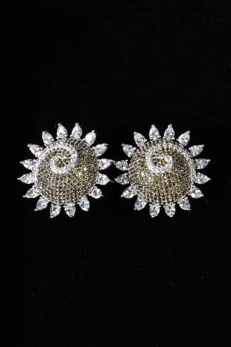 Amaara Jewels Polki Stone Embellished Sun Studs 