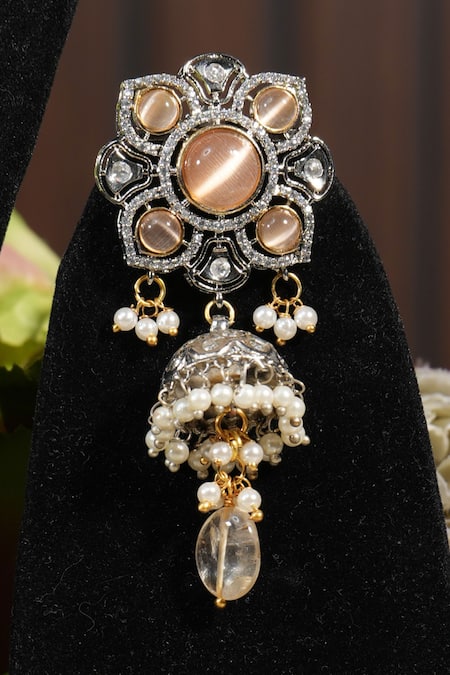 Amaara Jewels_Gold Plated Pearls, Stones And Bead Embellished Necklace Set _at_Aza_Fashions