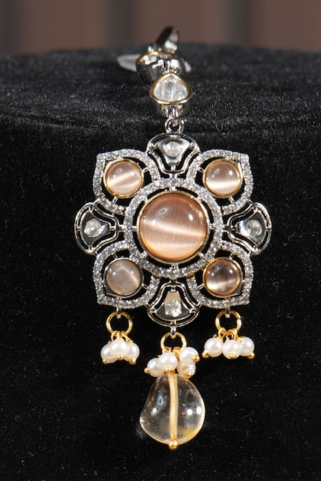 Buy_Amaara Jewels_Gold Plated Pearls, Stones And Bead Embellished Necklace Set 