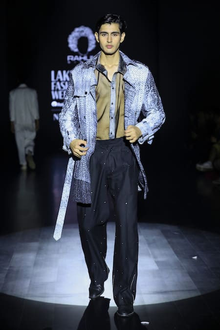 Rahul Singh Shibori Tie Dye Pattern Safari Jacket Set 