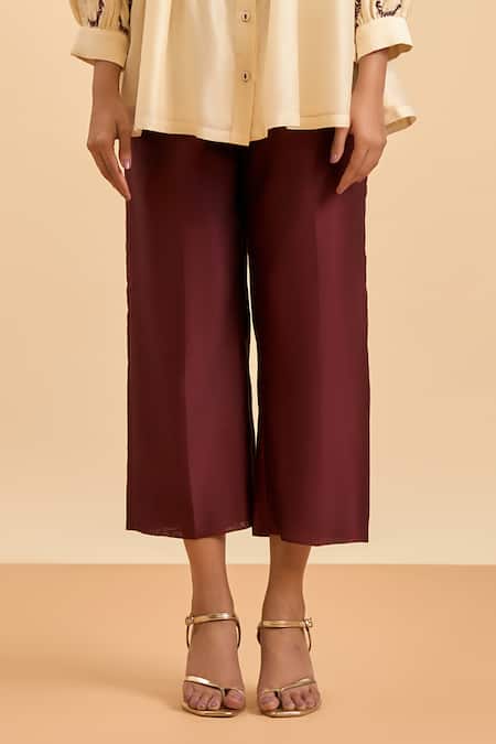 Buy Origani Ivory Chanderi Silk, Cotton Embroidery Blossom Vine Pintuck Shirt With Pant Online at Aza Fashions Buy_Origani_Ivory Chanderi Silk, Cotton Embroidery Blossom Vine Pintuck Shirt With Pant _Online_at_Aza_Fashions