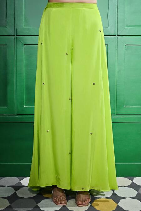 Shop Keith Gomes Green Silk Organza Crystals, Sequins, Beads Embroidered Peplum Kurta Sharara Set Online at Aza Fashions Shop_Keith Gomes_Green Silk Organza Crystals, Sequins, Beads Embroidered Peplum Kurta Sharara Set _Online_at_Aza_Fashions