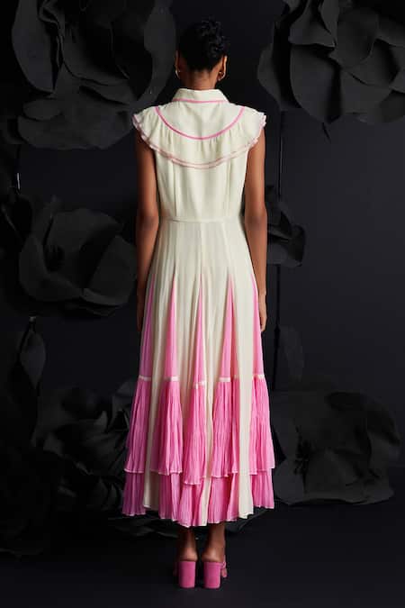 Dania Siddiqui Marina Flary Frill Midi Dress 