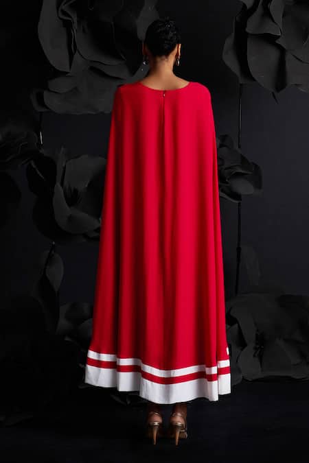 Dania Siddiqui Emilia Attached Cape Midi Dress 