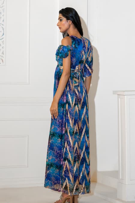 Akanksha Mago Abstract Print Maxi Dress 