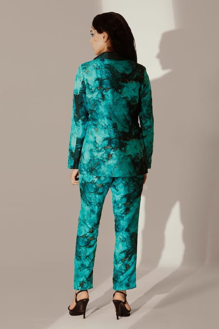 Akanksha Mago Abstract Print Blazer With Pant 