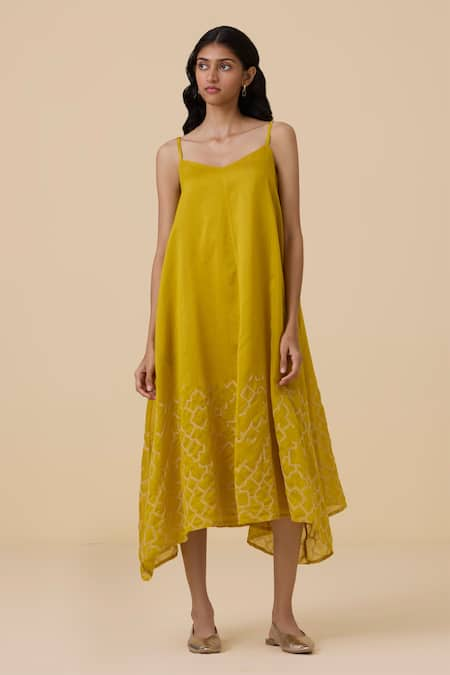 The Summer House Inaya Hand Woven Asymmetric Dress 