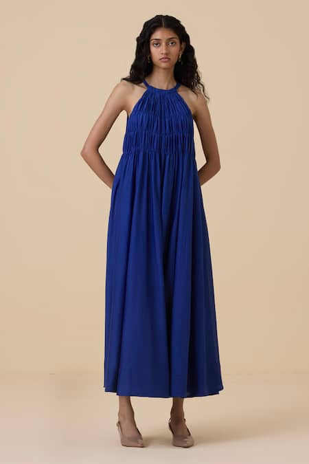 The Summer House Iram Ruched Midi Dress 