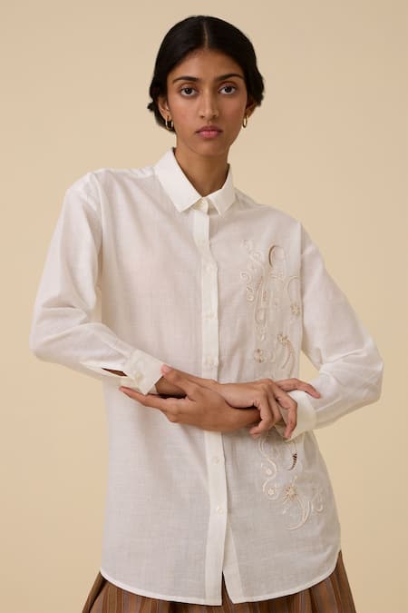 The Summer House Joyce Hand Embroidered Shirt 