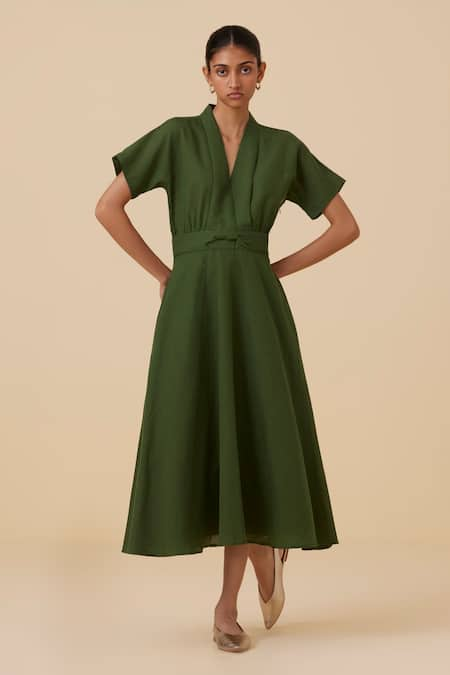 The Summer House Miyake Linen Cotton Dress 