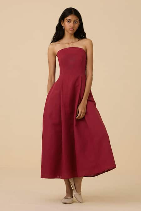 The Summer House Suhjan Linen Cotton Tube Dress 