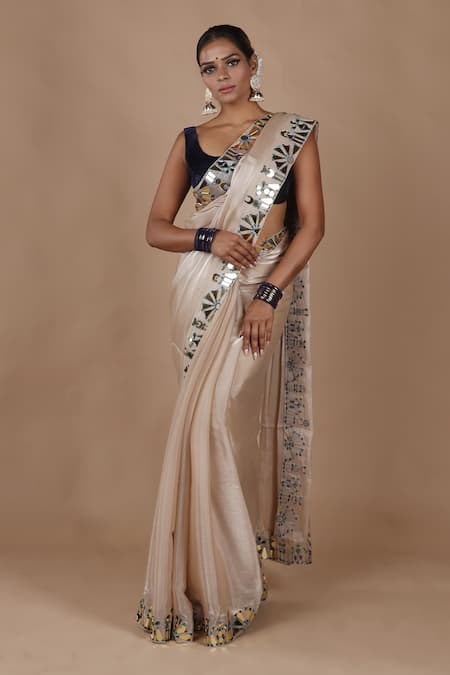 The Pink Penguin By Charmy Silk Organza Saree With Blouse For Kids