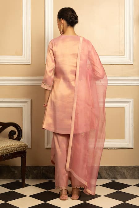 Dohr India Saanvi Dabka Embroidered Metallic Kurta Salwar Set 