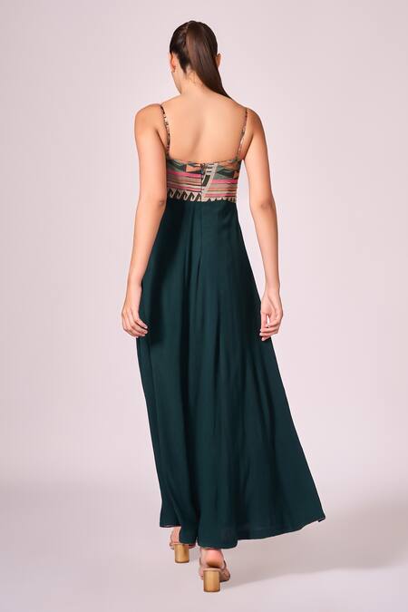 Koswi Geometric Aztec Print Strappy Maxi Dress 