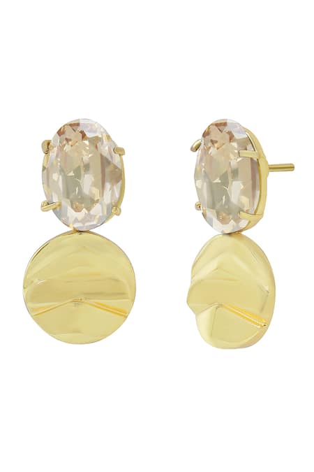 Buy_Bblingg_Gold Plated Crystals Embellished Earrings _Online_at_Aza_Fashions