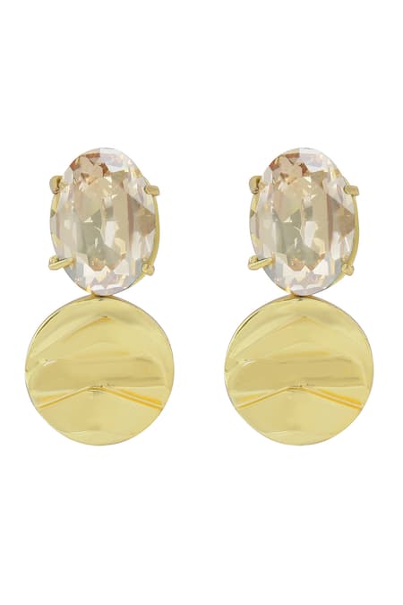 Shop_Bblingg_Gold Plated Crystals Embellished Earrings _Online_at_Aza_Fashions