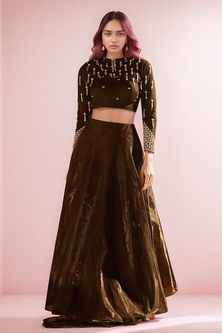 PAC FASHION CLOTHING Embroidered Cape Lehenga Set 