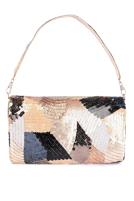 Shop The Purple Sack Multi Color Sequins Embroidered Clutch Bag at Aza Fashions Shop_The Purple Sack_Multi Color Sequins Embroidered Clutch Bag _at_Aza_Fashions