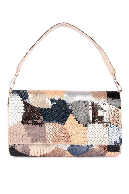 The Purple Sack Multi Color Sequins Embroidered Clutch Bag Online at Aza Fashions The Purple Sack_Multi Color Sequins Embroidered Clutch Bag _Online_at_Aza_Fashions