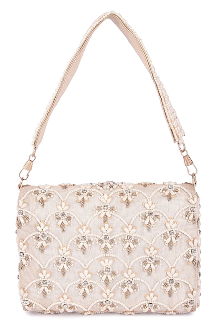 Shop The Purple Sack Multi Color Cut Work, Pearls And Cutdana Embroidered Clutch Bag at Aza Fashions Shop_The Purple Sack_Multi Color Cut Work, Pearls And Cutdana Embroidered Clutch Bag _at_Aza_Fashions