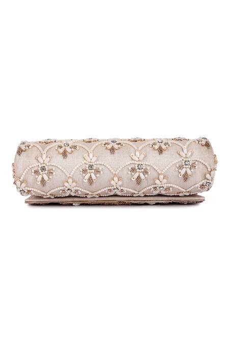 Shop The Purple Sack Multi Color Cut Work, Pearls And Cutdana Embroidered Clutch Bag Online at Aza Fashions Shop_The Purple Sack_Multi Color Cut Work, Pearls And Cutdana Embroidered Clutch Bag _Online_at_Aza_Fashions