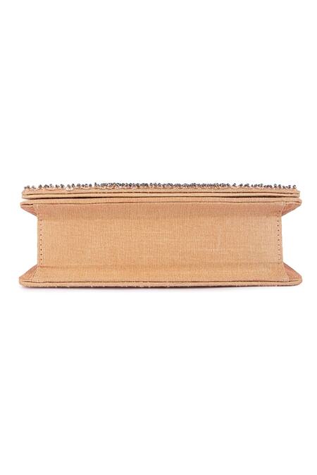 Shop_The Purple Sack_Gold Beads Embroidered Clutch Bag _Online_at_Aza_Fashions