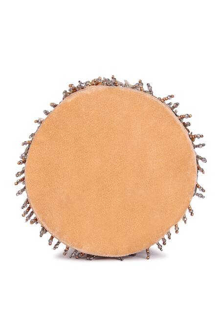 The Purple Sack Gold Sequins, Applique Floral Embroidered Bucket Bag at Aza Fashions The Purple Sack_Gold Sequins, Applique Floral Embroidered Bucket Bag _at_Aza_Fashions