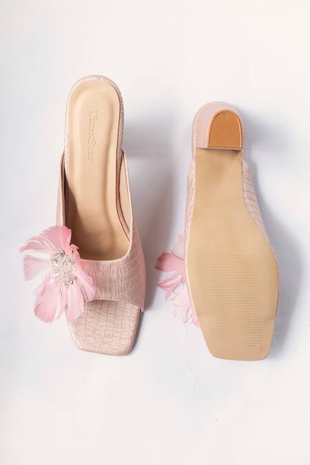 Urbansway Blush Open Toe Textured Block Heels 