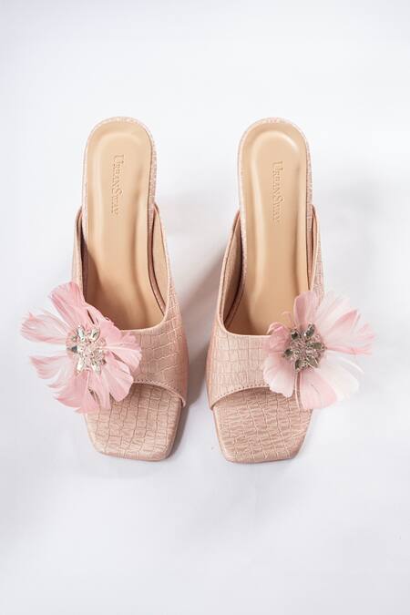 Urbansway_Pink Crystal Blush Open Toe Textured Block Heels _Online_at_Aza_Fashions
