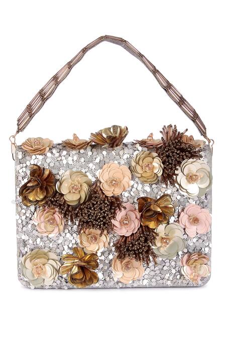 The Purple Sack Multi Color Sequins, Applique Floral Embroidered Bag Online at Aza Fashions The Purple Sack_Multi Color Sequins, Applique Floral Embroidered Bag _Online_at_Aza_Fashions