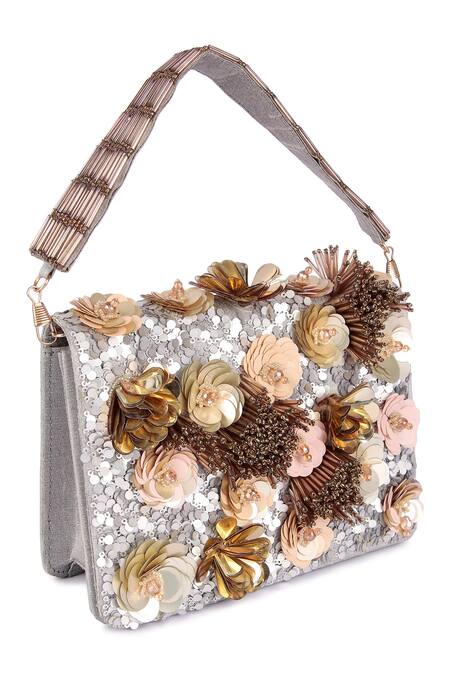 Buy The Purple Sack Multi Color Sequins, Applique Floral Embroidered Bag Online at Aza Fashions Buy_The Purple Sack_Multi Color Sequins, Applique Floral Embroidered Bag _Online_at_Aza_Fashions