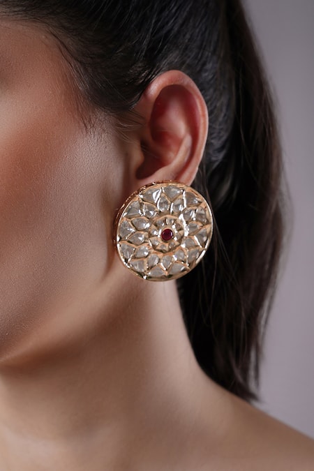 XAGO Le Aviva Kundan Embellished Studs 