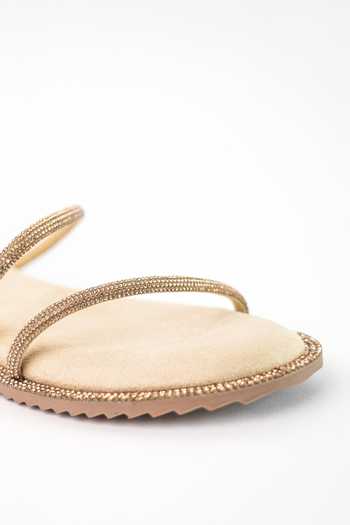 Shop_Sana K luxurious Footwear_Gold Embellished Pillow Walk Flats 