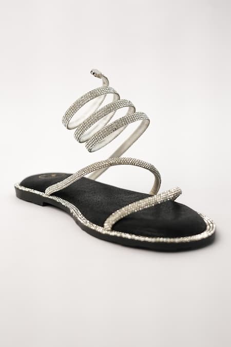 Sana K luxurious Footwear Pillow Walk Embellished Flats 