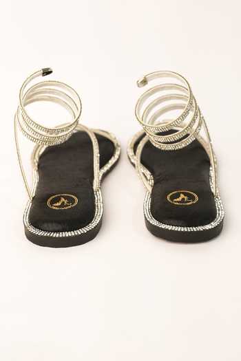 Buy Sana K luxurious Footwear Black Pillow Walk Embellished Flats Online at Aza Fashions Buy_Sana K luxurious Footwear_Black Pillow Walk Embellished Flats _Online_at_Aza_Fashions