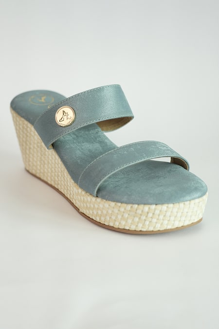 Sana K luxurious Footwear Dual Strap Wedges 