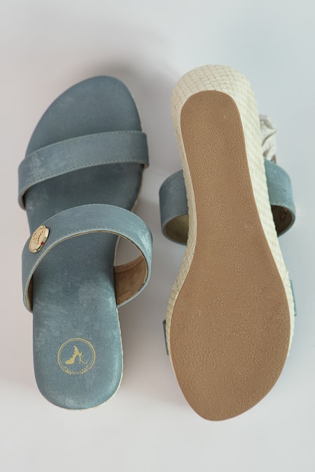 Sana K luxurious Footwear Dual Strap Wedges 