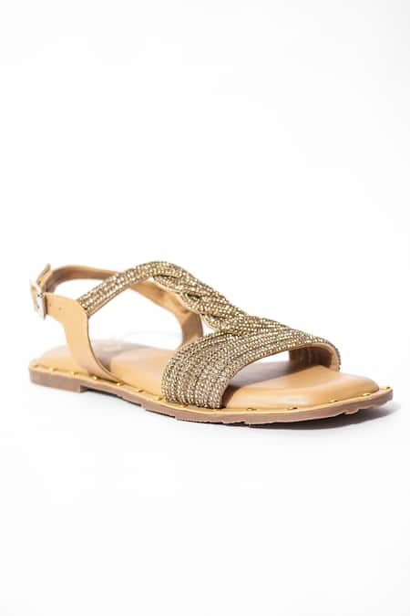 Sana K luxurious Footwear Twister Stud Embellished Flats 