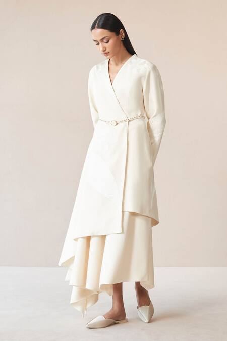 Ampm Ivory Wool Embroidery V-neck Marwa Paan Motif Jacket And Skirt Set Online at Aza Fashions Ampm_Ivory Wool Embroidery V-neck Marwa Paan Motif Jacket And Skirt Set _Online_at_Aza_Fashions