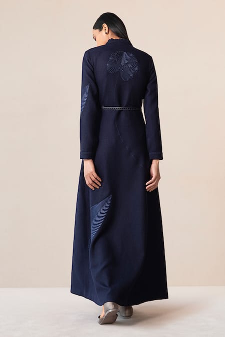 Ampm Nahid Embroidered Jacket With Belt 