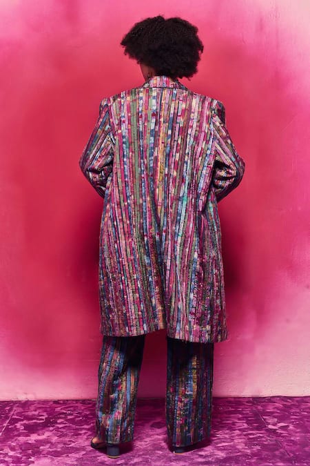 Shop_Capisvirleo_Multi Color Silk Patchwork Collared Avyukta Jacket _at_Aza_Fashions