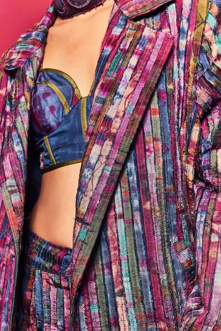 Shop_Capisvirleo_Multi Color Silk Patchwork Collared Avyukta Jacket _Online_at_Aza_Fashions